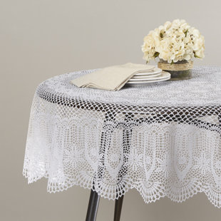 vinyl round fitted tablecloth tablecloths yadav cutwork flannel